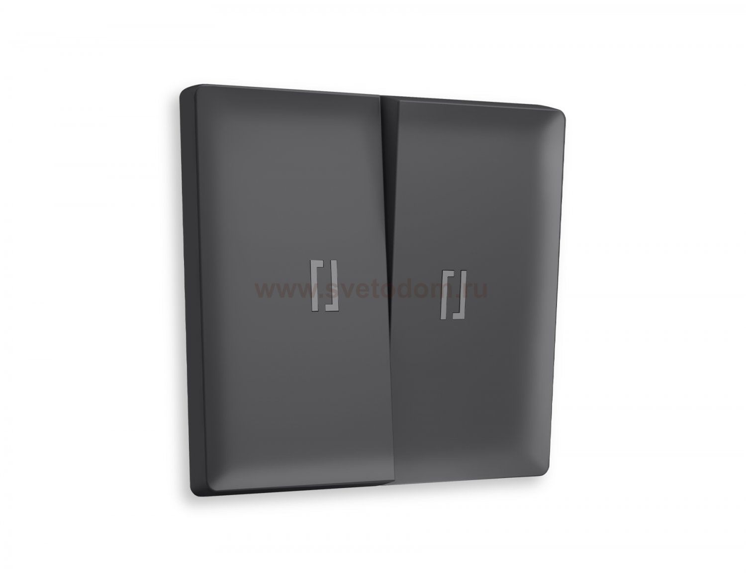 Лицевая панель ALFA (Графит Мягкое касание) для 2-клавишных выключателей с подсветкой QUANT AP9040 Ambrella Volt