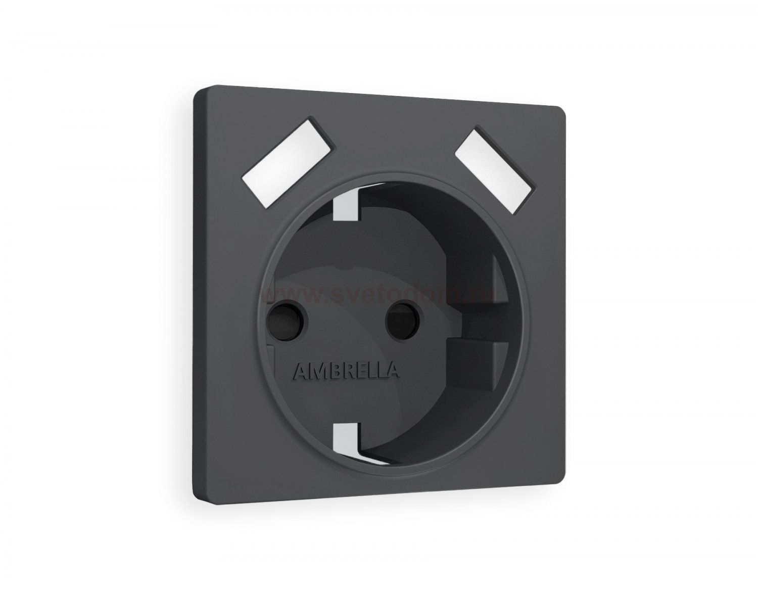 Лицевая панель ALFA (Графит Мягкое касание) для электрической розетки с заземлением со шторками 2USB A+A QUANT AP9090 Ambrella Volt