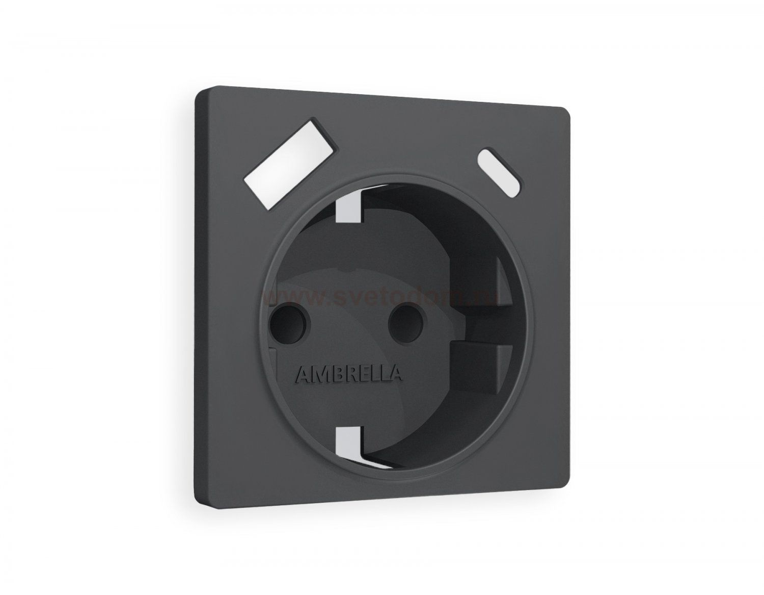 Лицевая панель ALFA (Графит Мягкое касание) для электрической розетки с заземлением со шторками 2USB A+C QUANT AP9100 Ambrella Volt