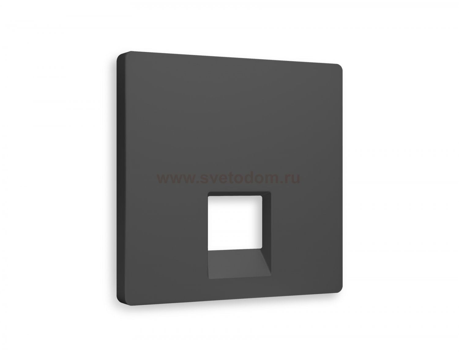 Лицевая панель ALFA (Графит Мягкое касание) для компьютерной/телефонной розетки RJ-45/RJ-11 QUANT AP9120 Ambrella Volt