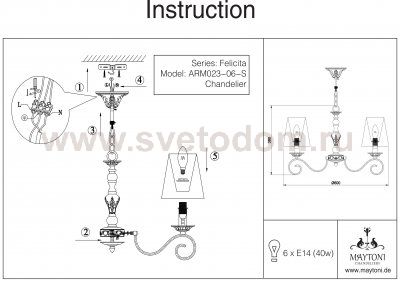 Люстра Maytoni ARM023-06-S Bouquet