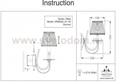 Бра Maytoni ARM325-01-W Olivia