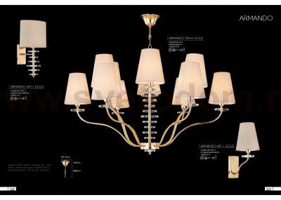 Светильник бра Crystal Lux ARMANDO AP1.1 GOLD (0181/401.1)