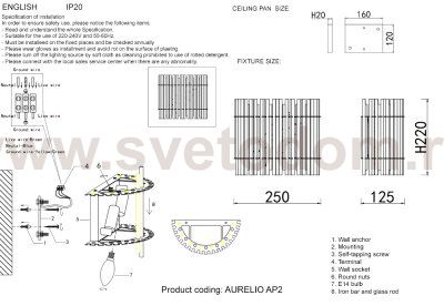 Светильник бра Crystal Lux AURELIO AP2 GOLD+CHROME/TRANSPARENT (0210/402)