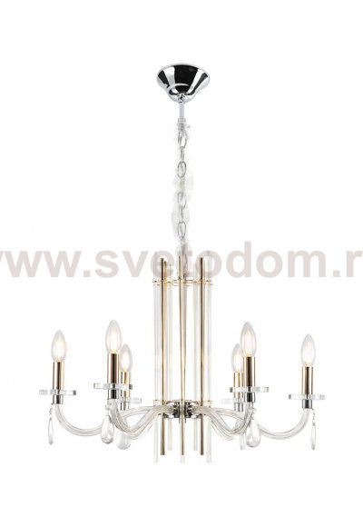 Люстра Crystal Lux AURELIO SP6 GOLD+CHROME/TRANSPARENT (0210/306)