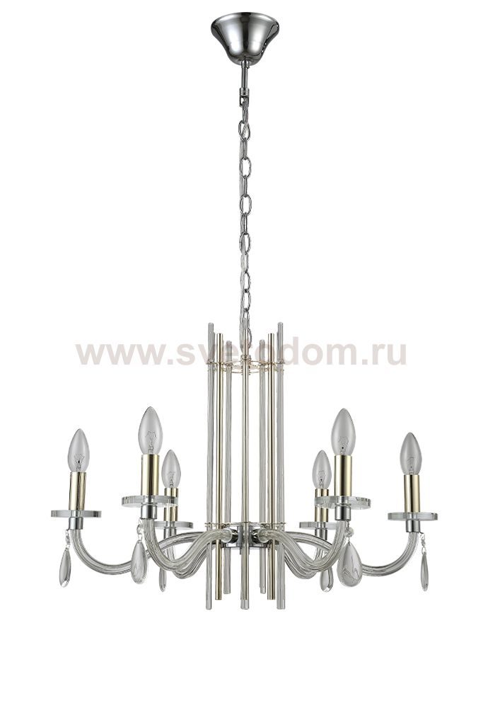 Люстра Crystal Lux AURELIO SP6 GOLD+CHROME/TRANSPARENT (0210/306)