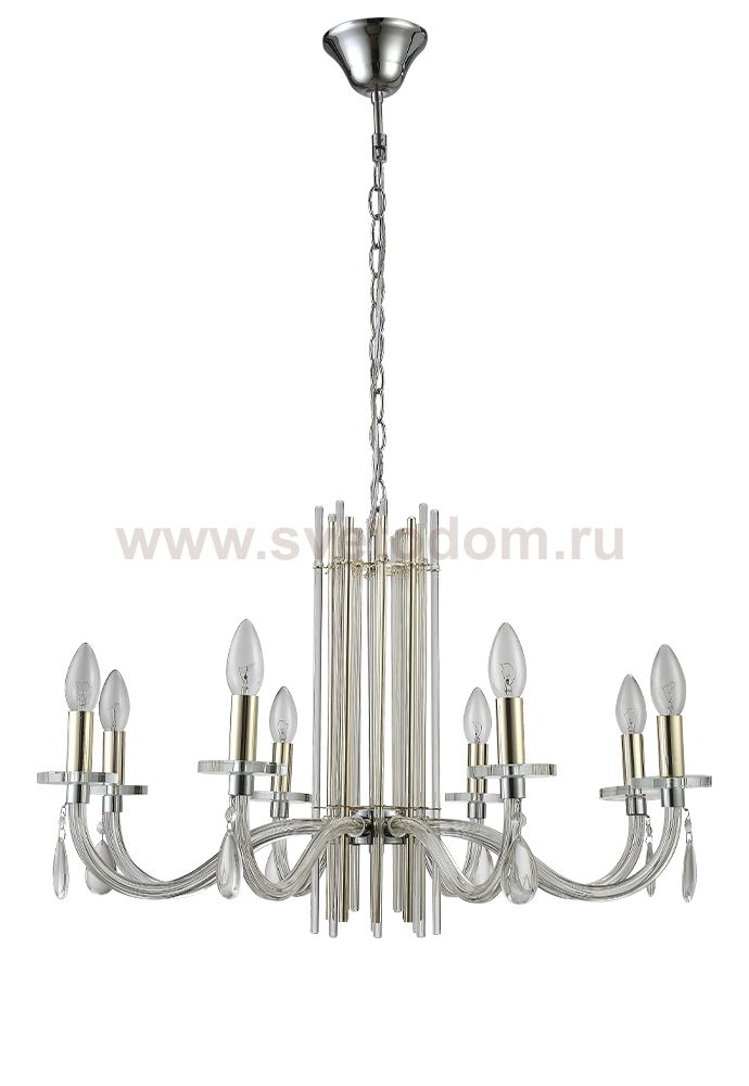 Люстра Crystal Lux AURELIO SP8 GOLD+CHROME/TRANSPARENT (0210/308)