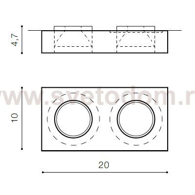 Встраиваемый светильник Azzardo Vektor 2 Square AZ1620