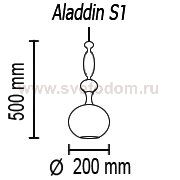 Подвесной светильник Aladdin S1 63 массив дерева/медь Ф19см Н50 см 1хЕ14