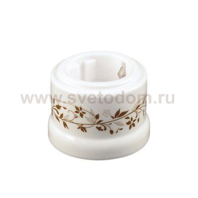 B1-101-01-D6/2 BIRONI Лизетта Бел Розетка с/з, стандарт. Декор d6/2