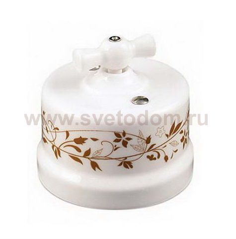 B1-201-01-D6/2 BIRONI Лизетта Бел Переключатель 1-клавишный, стандарт. Декор d6/2