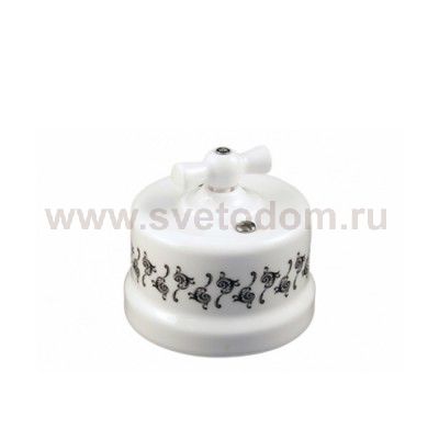 B1-202-01-D102/1 (B1-202-01-D1/1) BIRONI Лизетта Бел Выключатель 2-клавишный, стандарт. Декор d1/1