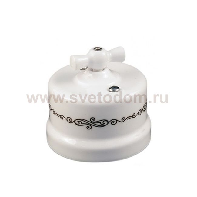 B1-202-01-D4/1 BIRONI Лизетта Бел Выключатель 2-клавишный, стандарт. Декор d4/1