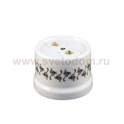 B1-301-01-D1/1 BIRONI Лизетта Бел Розетка ТЛФ 2-ая, стандарт. Декор d1/1