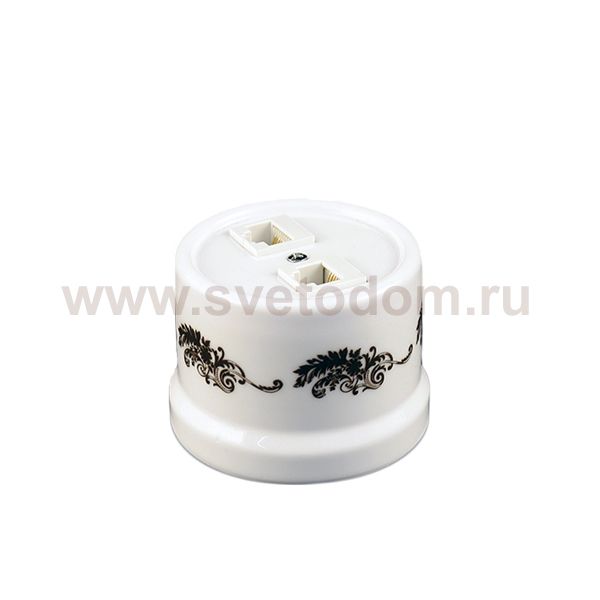 B1-301-01-D2/1 BIRONI Лизетта Бел Розетка ТЛФ 2-ая, стандарт. Декор d2/1