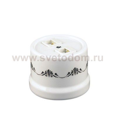 B1-301-01-D3/1 BIRONI Лизетта Бел Розетка ТЛФ 2-ая, стандарт. Декор d3/1