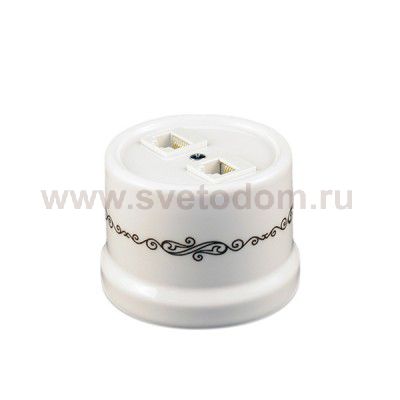 B1-301-01-D4/1 BIRONI Лизетта Бел Розетка ТЛФ 2-ая, стандарт. Декор d4/1