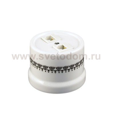 B1-301-01-D5/1 BIRONI Лизетта Бел Розетка ТЛФ 2-ая, стандарт. Декор d5/1