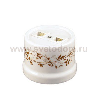 B1-301-01-D6/2 BIRONI Лизетта Бел Розетка ТЛФ 2-ая, стандарт. Декор d6/2