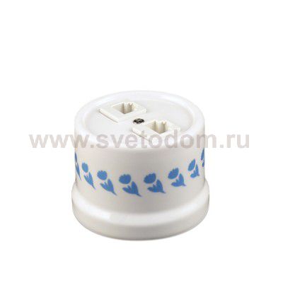 B1-301-01-D7/3 BIRONI Лизетта Бел Розетка ТЛФ 2-ая, стандарт. Декор d7/3