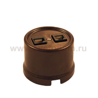 B1-301-22 BIRONI Пластик Коричневый Розетка ТЛФ 2-ая
