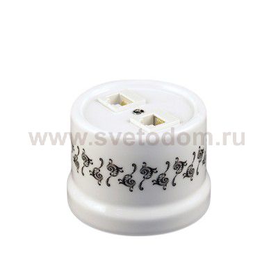 B1-303-01-D1/1 BIRONI Лизетта Бел Розетка комп.(RJ45) 1-ая + ТЛФ 1-ая (RJ11) стандарт. Декор d1/1