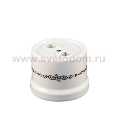 B1-303-01-D4/1 BIRONI Лизетта Бел Розетка комп.(RJ45) 1-ая + ТЛФ 1-ая (RJ11) стандарт. Декор d4/1
