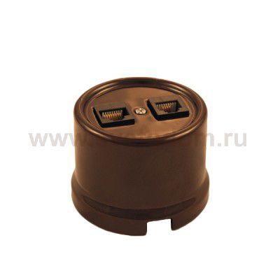 B1-302-02 BIRONI Лизетта Коричневый Розетка комп.(RJ45) 2-ая