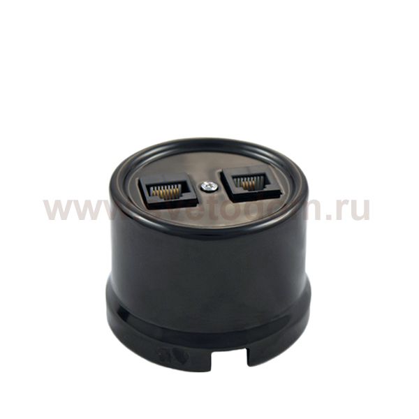 B1-302-03 BIRONI Лизетта Черный Розетка комп.(RJ45) 2-ая