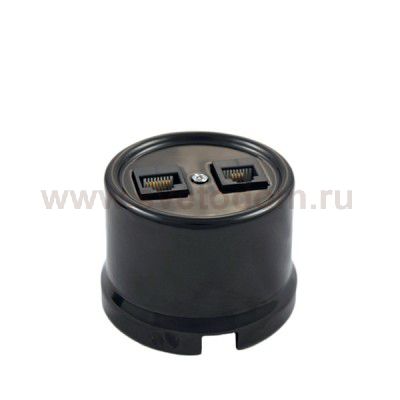 B1-303-03 BIRONI Лизетта Черный Розетка комп.(RJ45) 1-ая + ТЛФ 1-ая (RJ11)