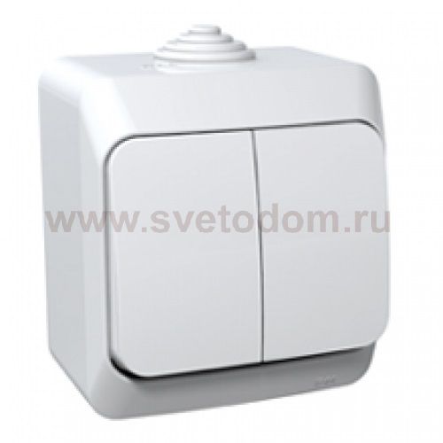 Lexel Этюд Двухклавишный выключатель ( СХ. 5) белый (накладные) (BA10-042b)