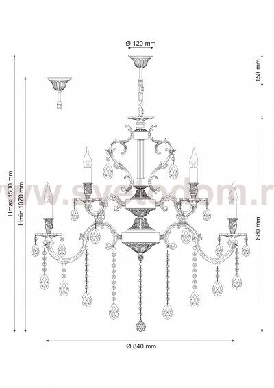 Lucia Tucci BARLETTA 1730.15 coffe gold Светильник