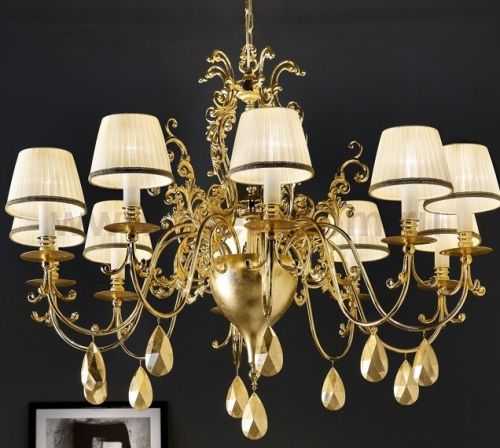 Подвесной светильник Masiero BELLE EPOKE 8 Oro Lucido-Foglia Oro