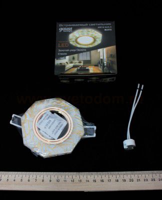 Светильник Gauss Backlight BL072 Восемь гран. Золотой узор/Золото, Gu5.3, LED 2700K