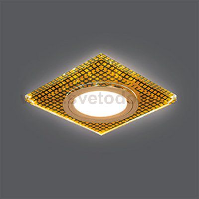 Светильник Gauss Backlight BL075 Квадрат. Кристалл/Черный/Золото, Gu5.3, LED 2700K (BL075)