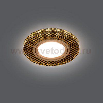 Светильник Gauss Backlight BL076 Круг Кристалл/Черный/Золото, Gu5.3, LED 2700K (BL076)