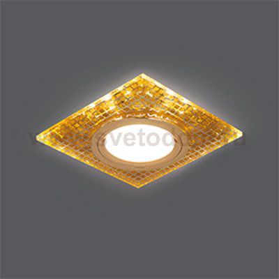 Светильник Gauss Backlight BL077 Квадрат. Золото/Кристалл/Золото, Gu5.3, LED 2700K (BL077)