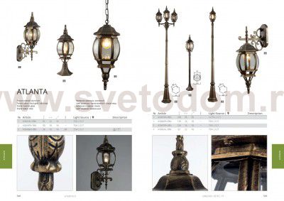Светильник уличный Arte lamp A1042AL-1BN ATLANTA