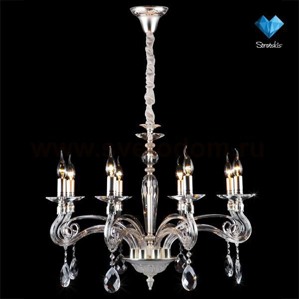 Люстра в виде свечей Bogates 203/8 хрусталь Strotskis