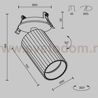 Встраиваемый светильник Maytoni C110CL-01-GU10-W Calipso