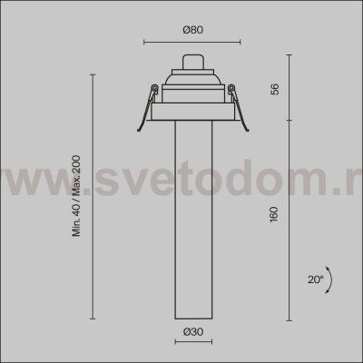 Встраиваемый светильник Maytoni C140RS-L200-7W3K-BBS Focus T