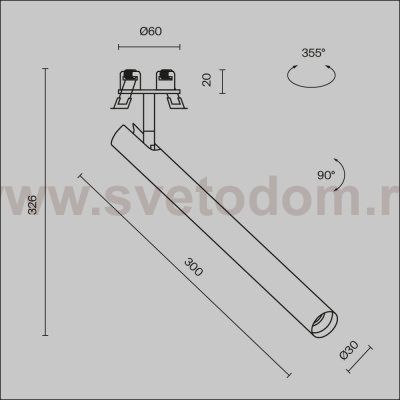 Встраиваемый светильник Maytoni C141RS-L300-6W4K-B Focus T