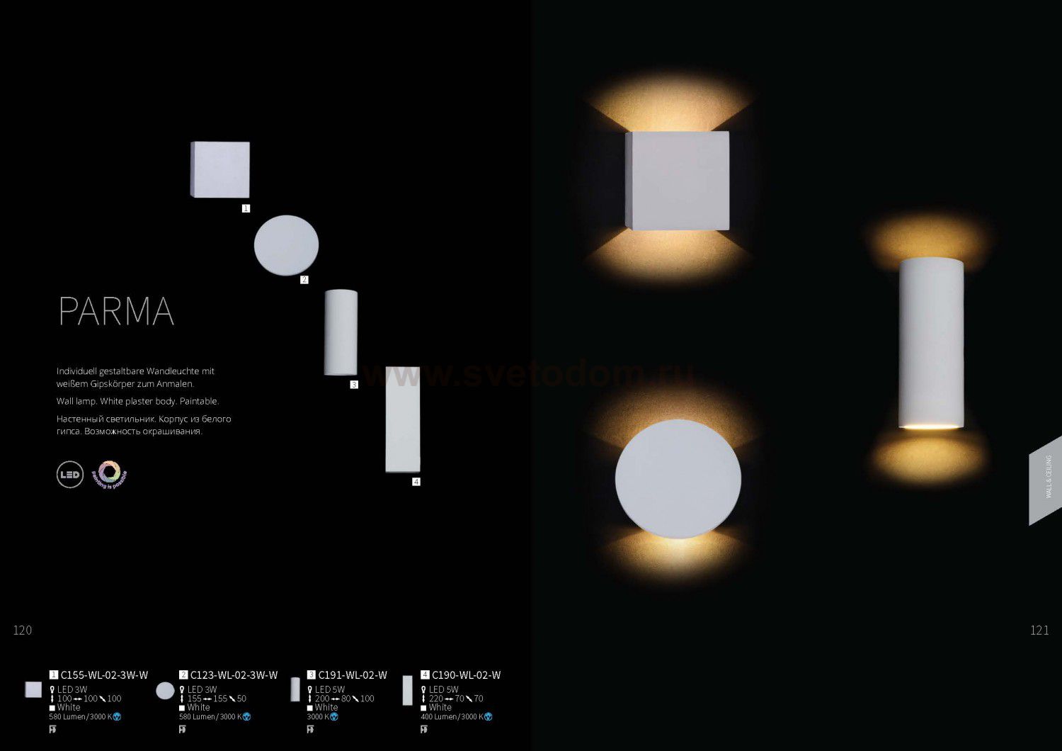 Бра Maytoni C155-WL-02-3W-W Parma