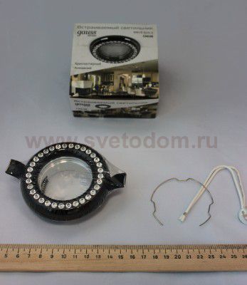 Светильник Gauss Strass CA038 Круг. Кристал/Черный, Gu5.3 (CA038)