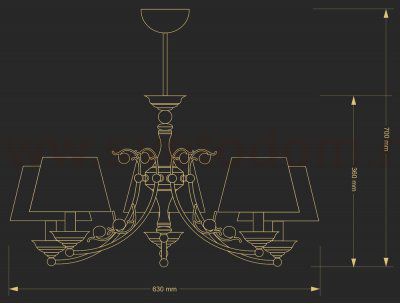 Люстра Kutek CASAMIA ABAZUR CAS-ZW-5(P/A)