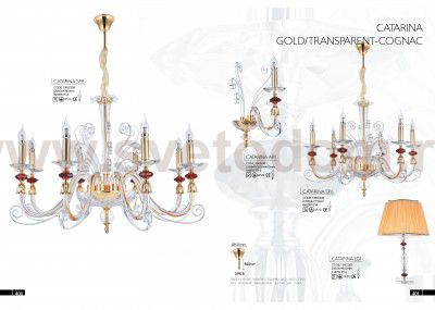 Светильник бра Crystal Lux CATARINA AP1 GOLD/TRANSPARENT-COGNAC (1360/401)