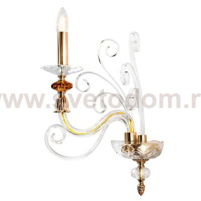 Светильник настенный бра Crystallux CATARINA AP1 V2 GOLD/TRANSPARENT-COGNAC CATARINA