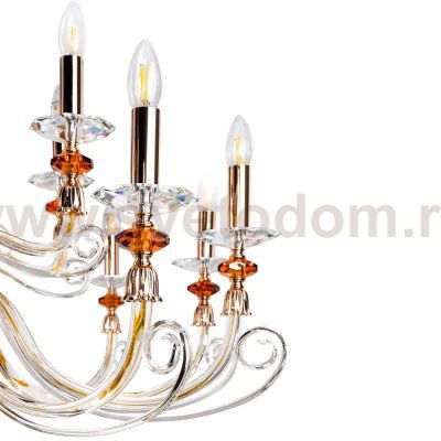 Люстра Crystallux CATARINA SP12+6 V2 GOLD/TRANSPARENT-COGNAC CATARINA