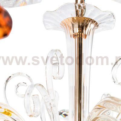 Люстра Crystallux CATARINA SP12+6 V2 GOLD/TRANSPARENT-COGNAC CATARINA