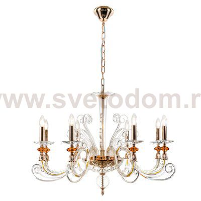 Люстра Crystallux CATARINA SP8 V2 GOLD/TRANSPARENT-COGNAC CATARINA